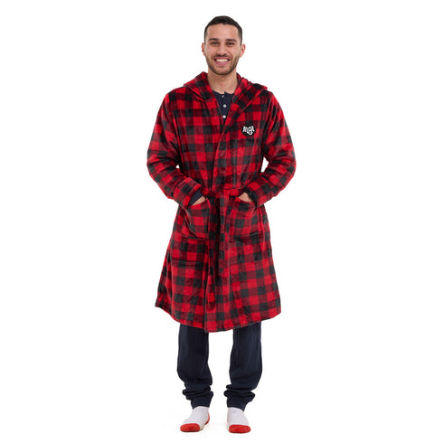 Snuggs Blanket Robe Red Checkered